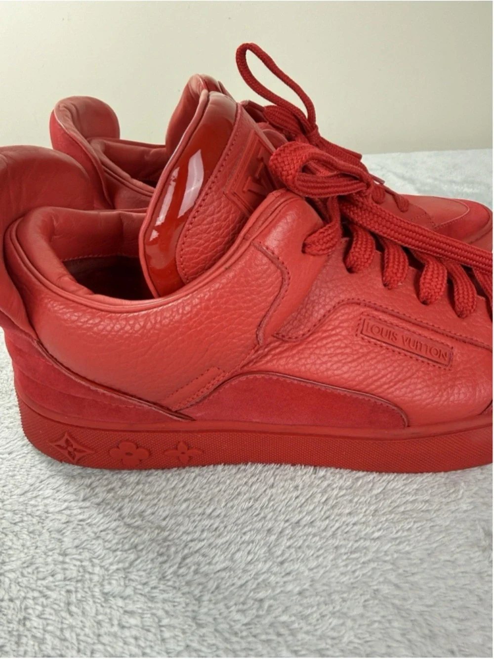 Louis Vuitton Men Sz 7.5 US/6.5 LV Kanye West Don Red Leather Sneakers Complete